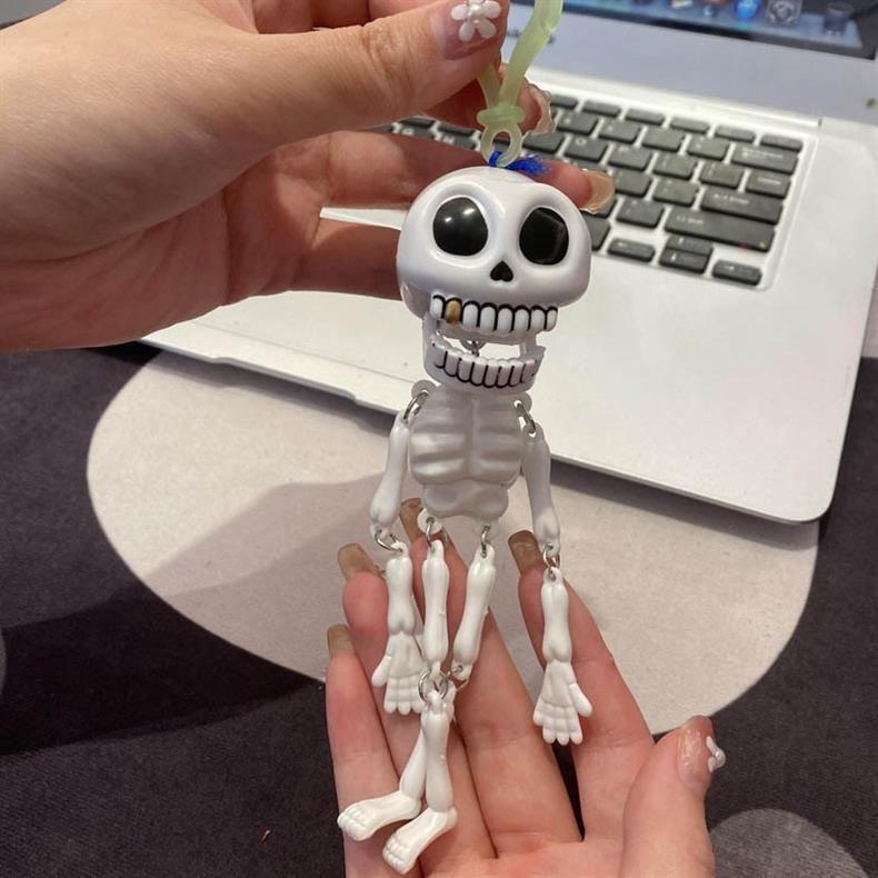 🎃 Spooky Pull-String Skeleton Keychain💀