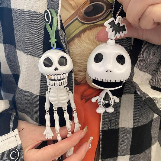 🎃 Spooky Pull-String Skeleton Keychain💀